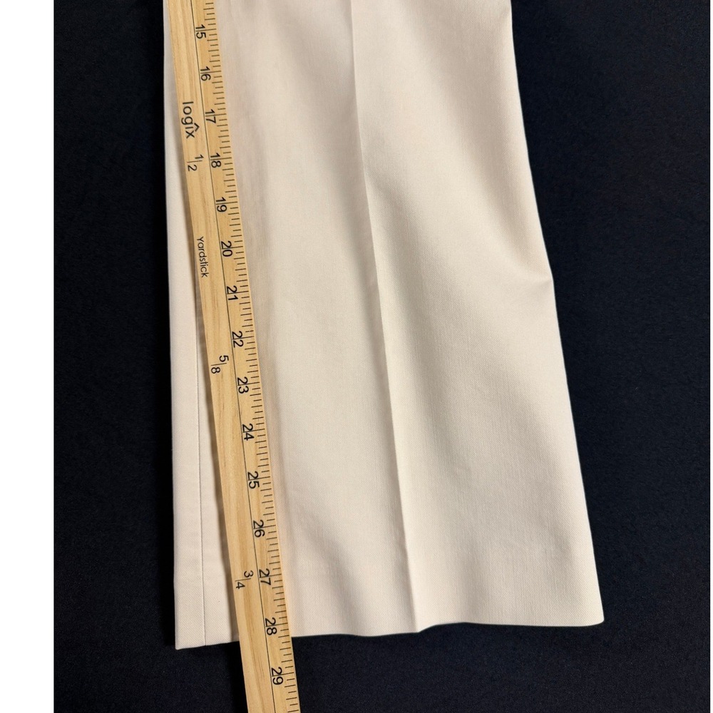 Talbots Heritage Wide Leg Dress Pants Womens 8P Off White Capsule Minimalist - Picture 2 of 7